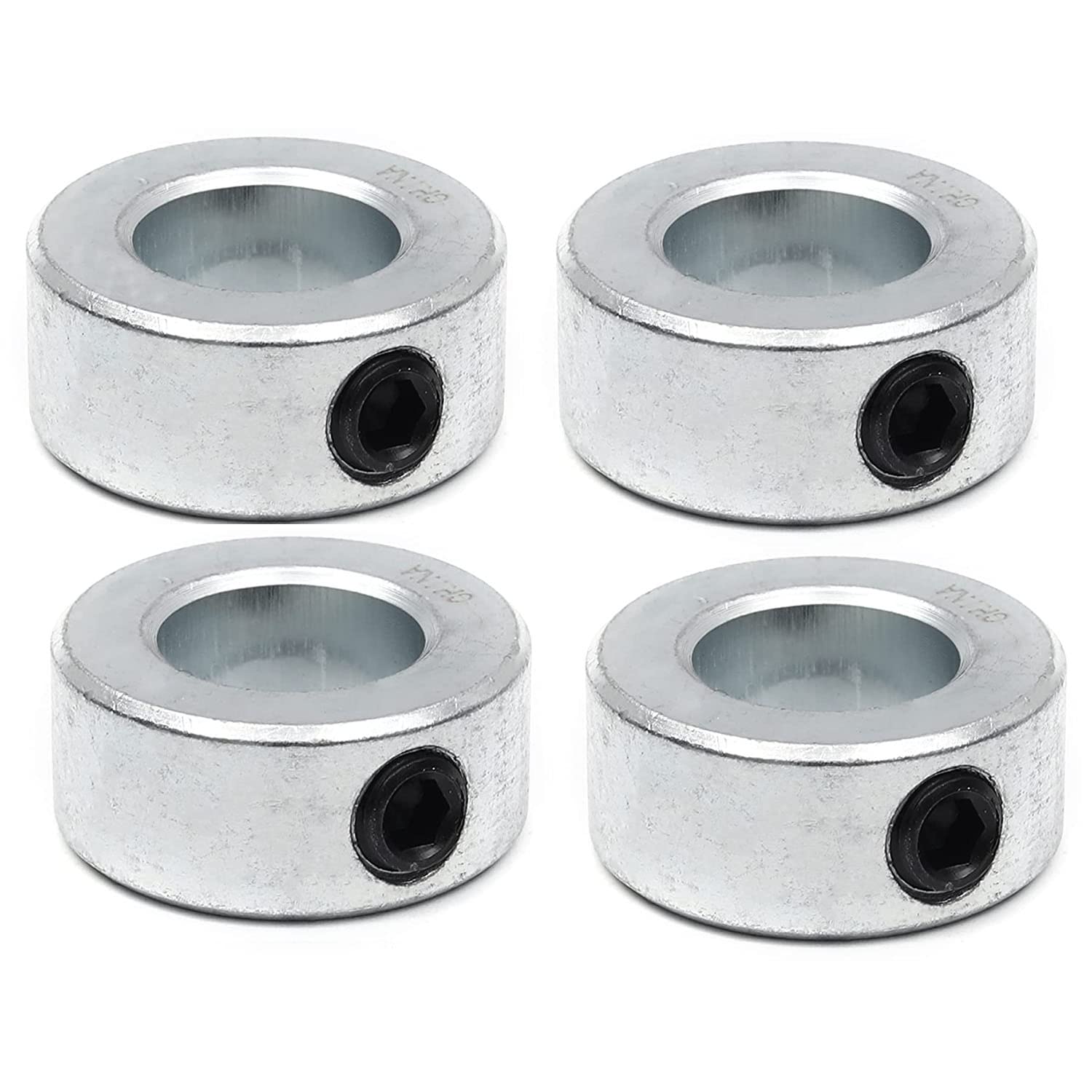 (4-Pack) 5/8" Bore Solid Steel Shaft Collars with Zinc Plated Coating - Durable Shaft Collars Suitable for V1258-DP02-WO-964