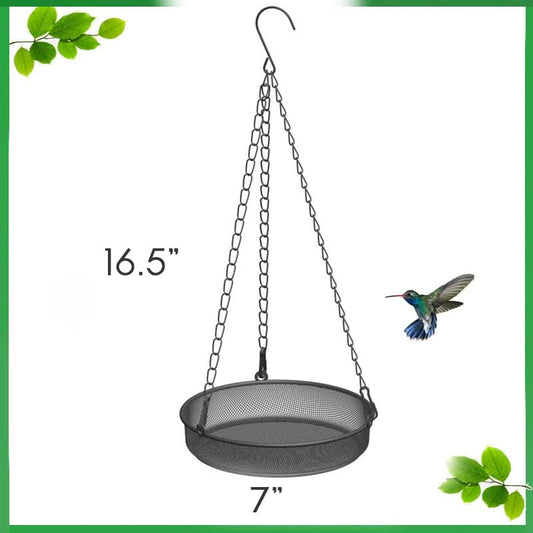 Hanging Bird Feeder, Birdfeeder Hanging for Garden Yard Outside Hanging Bird Feeder Tray - Metal Mesh V1258-DP02-WO-965