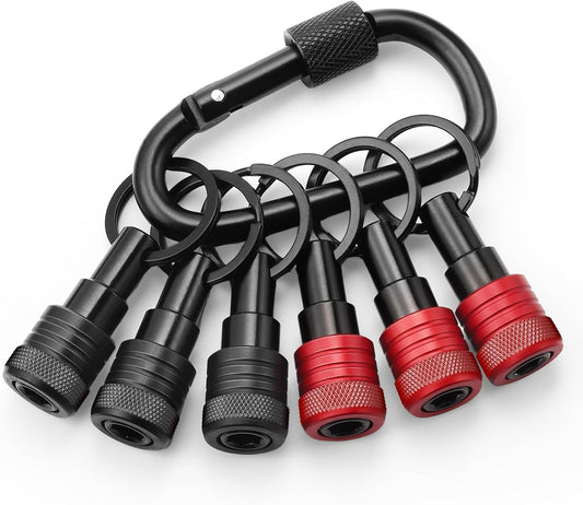 Enhanced Non-Slip Bit Holder 6pcs, 1/4 Drill Bit Holder, Bit Holder Key Chain, Impact Bit Holders for Impact V1258-DP02-WO-970