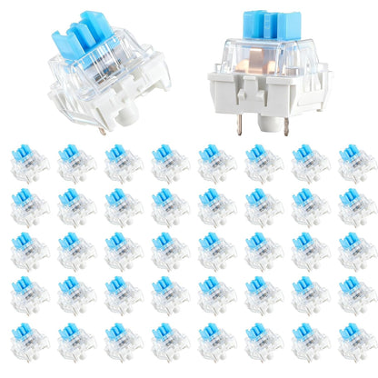 Keyboard Switches, 50 Pcs 3 PIN Blue Keyboard Clicker Replacement Dustproof Mechanical Keyboards Switches for V1258-DP02-WO-979