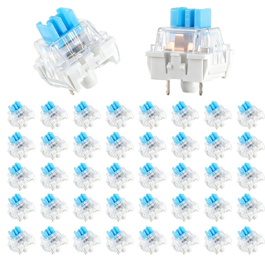 Keyboard Switches, 50 Pcs 3 PIN Blue Keyboard Clicker Replacement Dustproof Mechanical Keyboards Switches for V1258-DP02-WO-979