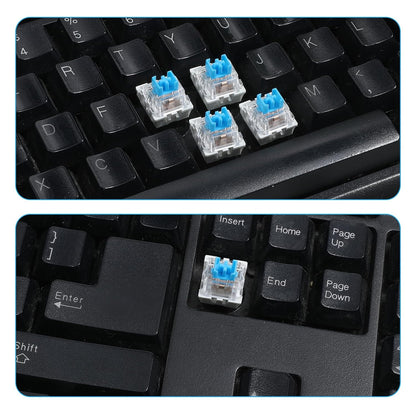 Keyboard Switches, 50 Pcs 3 PIN Blue Keyboard Clicker Replacement Dustproof Mechanical Keyboards Switches for V1258-DP02-WO-979