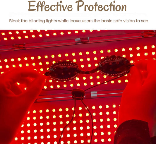 See-Through Safety Goggles Pack of 2, Transparent Safety Glasses for Tanning Use, and Half-clear Eye V1258-DP02-WO-986