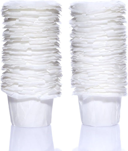 Disposable K Cup Filters, 100 Count Disposable Paper Filters for Keurig Reusable K Cups, White V1258-DP02-WO-987