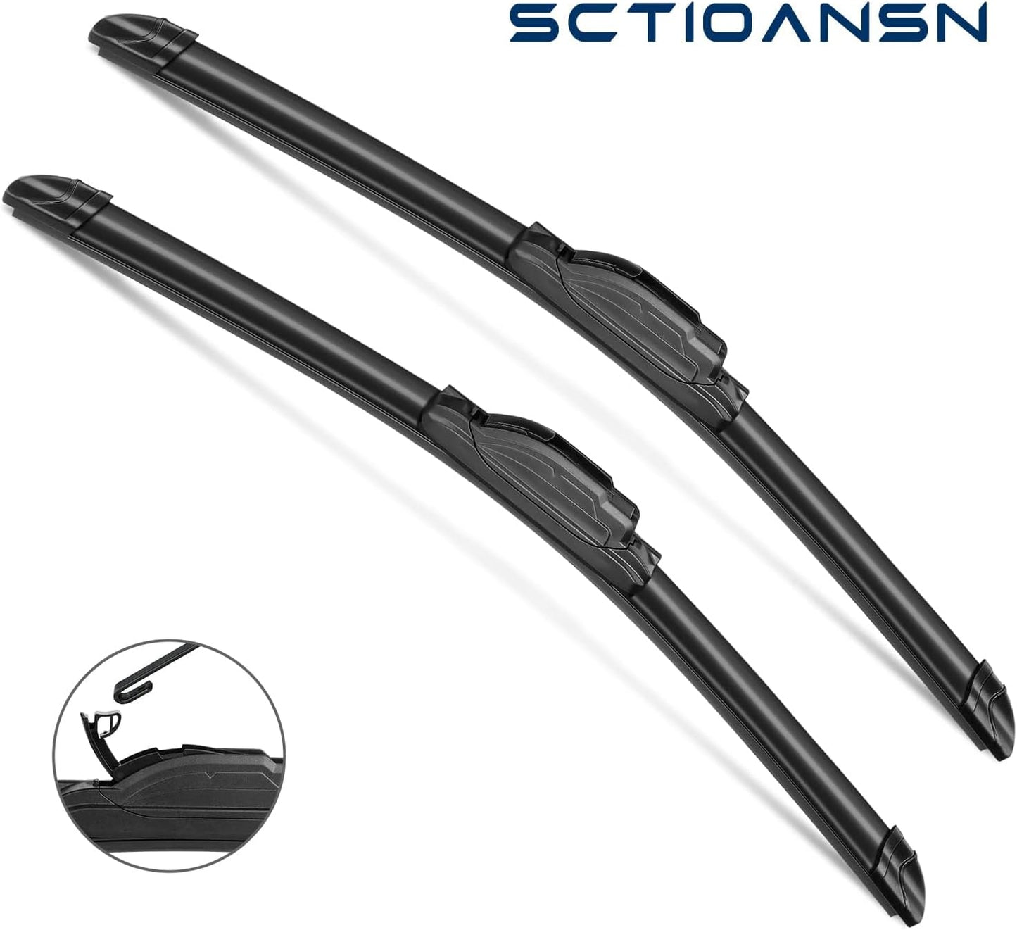 2Pcs Windshield Wipers-22" + 22" Premium All-Seasons Auto Windshield Wiper Blades for My Car (Set of 2)-J-Hook V1258-DP02-WO-988