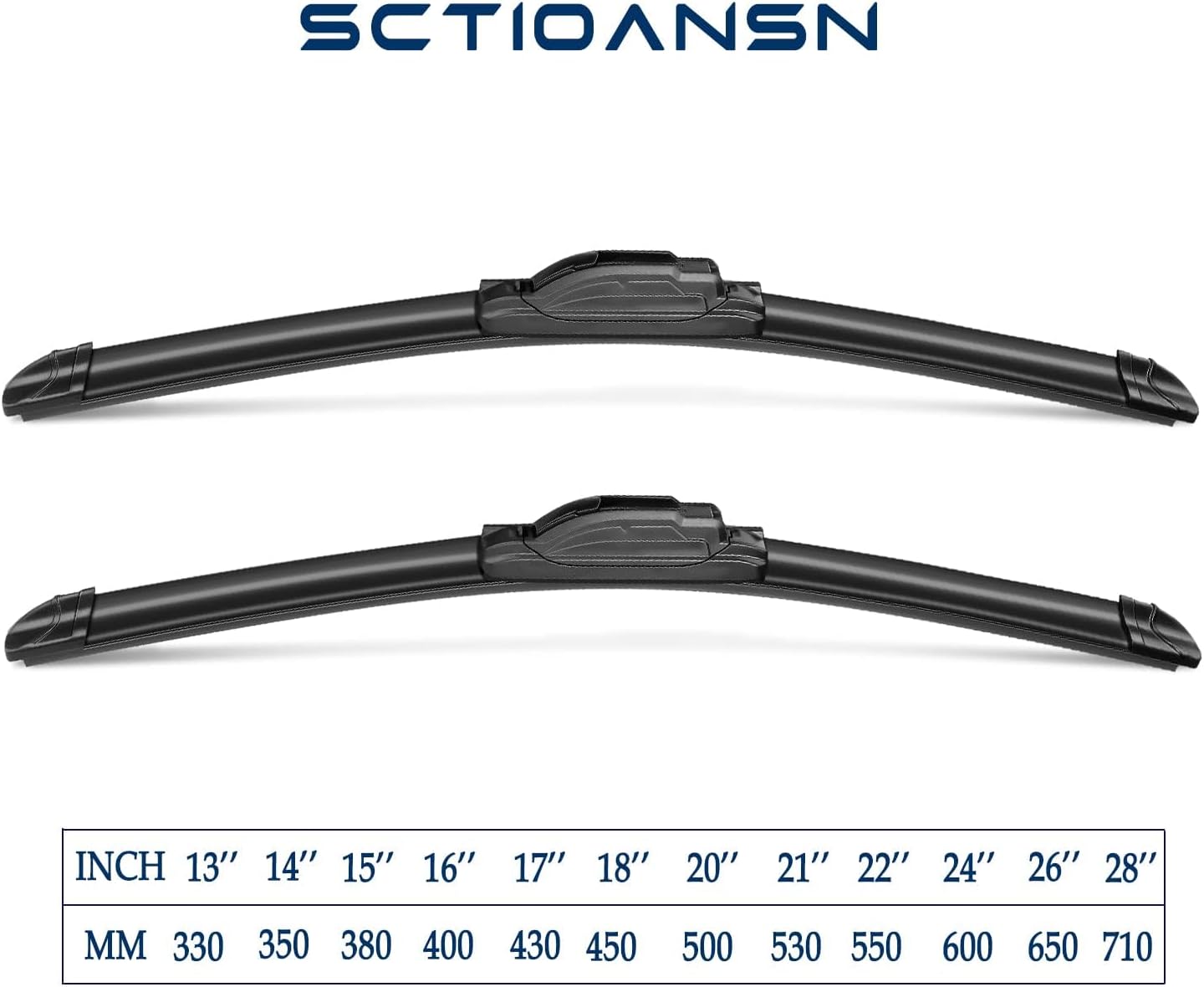 2Pcs Windshield Wipers-22" + 22" Premium All-Seasons Auto Windshield Wiper Blades for My Car (Set of 2)-J-Hook V1258-DP02-WO-988