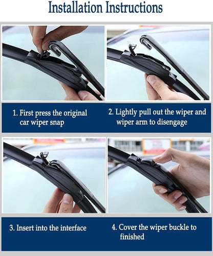 2Pcs Windshield Wipers-22" + 22" Premium All-Seasons Auto Windshield Wiper Blades for My Car (Set of 2)-J-Hook V1258-DP02-WO-988