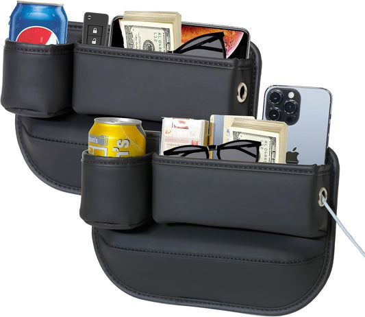 Anti-Drop Car Seat Gap Filler Organizer, Premium Leather Console Organizer, Easy Access to Phone/Keys, V1258-DP02-WO-990