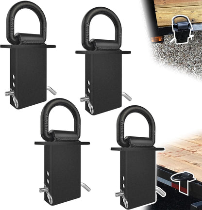 Stake Pocket D Rings 4Pcs 18000lbs Heavy Duty Removable D-Ring Stake Pocket Tie Down for Utility Trailers and V1258-DP02-WO-992