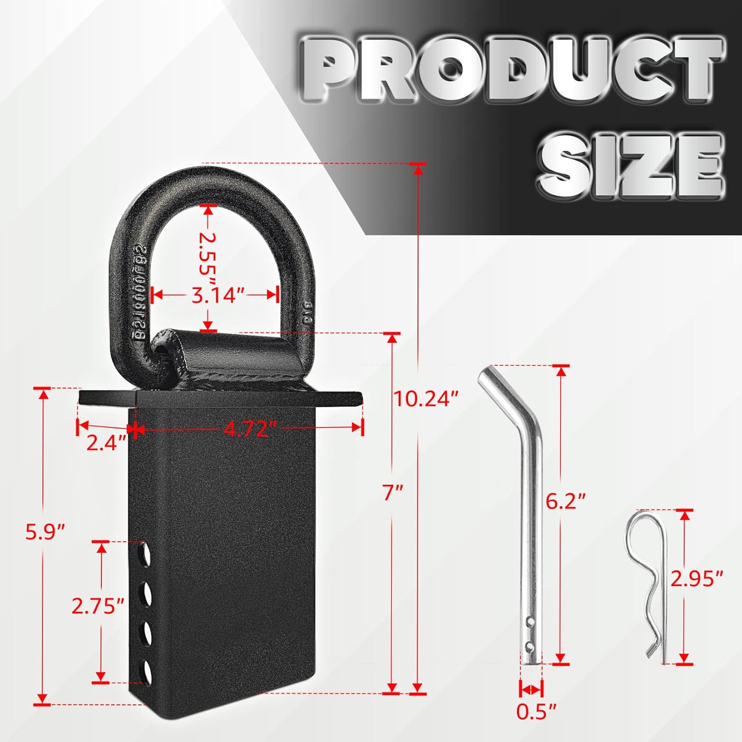 Stake Pocket D Rings 4Pcs 18000lbs Heavy Duty Removable D-Ring Stake Pocket Tie Down for Utility Trailers and V1258-DP02-WO-992