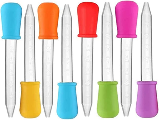 5ml Liquid Droppers Clear Medicine Silicone and Plastic Pipettes Eye Dropper with Bulb Tip for Kids Candy V1258-DP02-WO-994