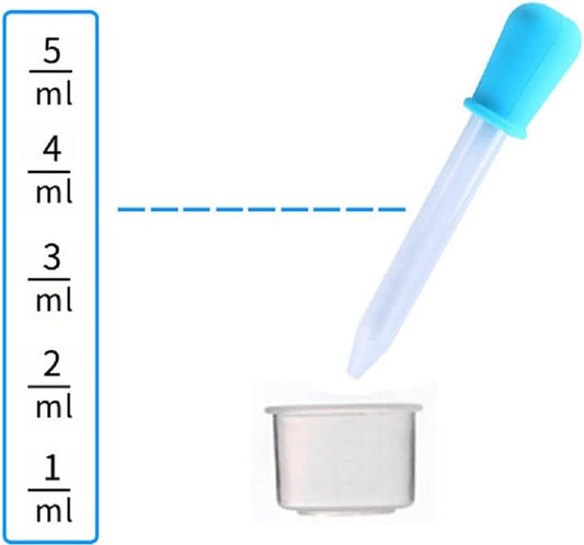 5ml Liquid Droppers Clear Medicine Silicone and Plastic Pipettes Eye Dropper with Bulb Tip for Kids Candy V1258-DP02-WO-994
