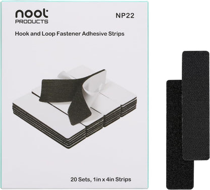 20 Sets 1x4 Inch Hook and Loop Fastener Strips with Adhesive Heavy Duty Double Sided Sticky Picture Hanging V1258-DP02-WO-998