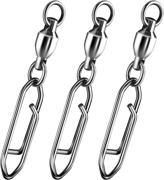 30-Pack Fishing Speed Clips Quick Change Snap Swivels - High Strength Stainless Steel Ball Bearing Swivel for V1258-DROP002-CLIP-01-S5