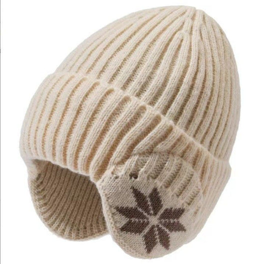 Winter Thick Fleece Lined Ear Protection Hat - Thermal Knit Beanie for Men Women - Warm Skull Cap for Cycling V1258-DROP002-HAT-01-BGE