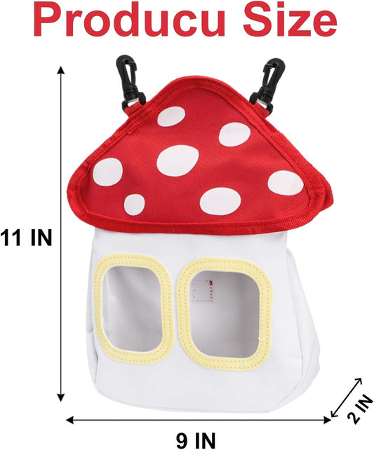 Bunny Hay Feeder Bag, Cute Mushroom Hanging Holder, Durable Dispenser with 600D Oxford Fabric for Guinea Pigs V1259-DP01-A-1016