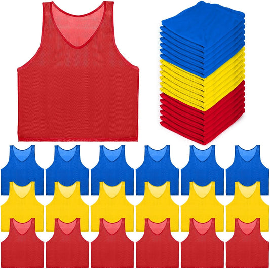 18 Pack Pinnies for Adults, Quick Dry Basketball Practice Jersey, Breathable Mesh Scrimmage Vest Youth Soccer V1259-DP01-A-1024