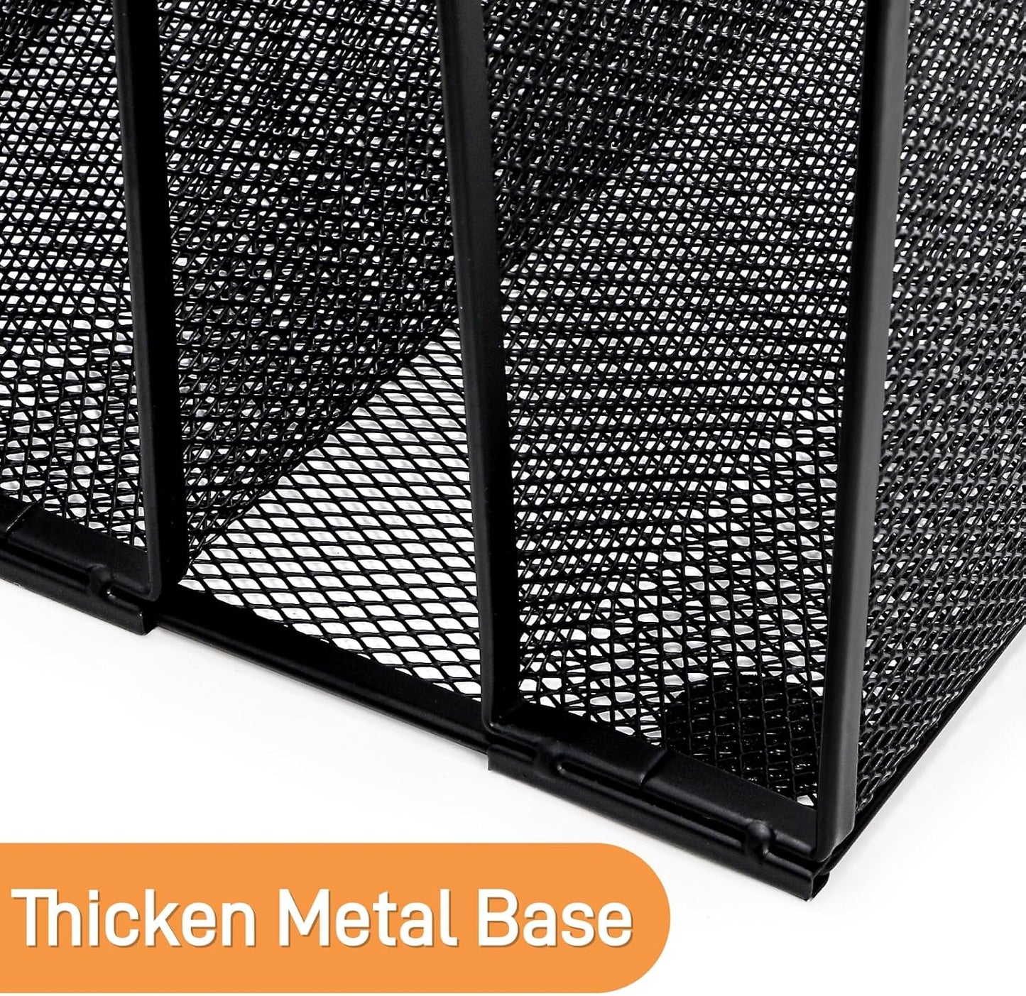 Adjustable Desk File Organizer, 5 Sections Upright Desktop Standing Wire Mesh Paper Divider, Sturdy Metal V1259-DP01-A-1029