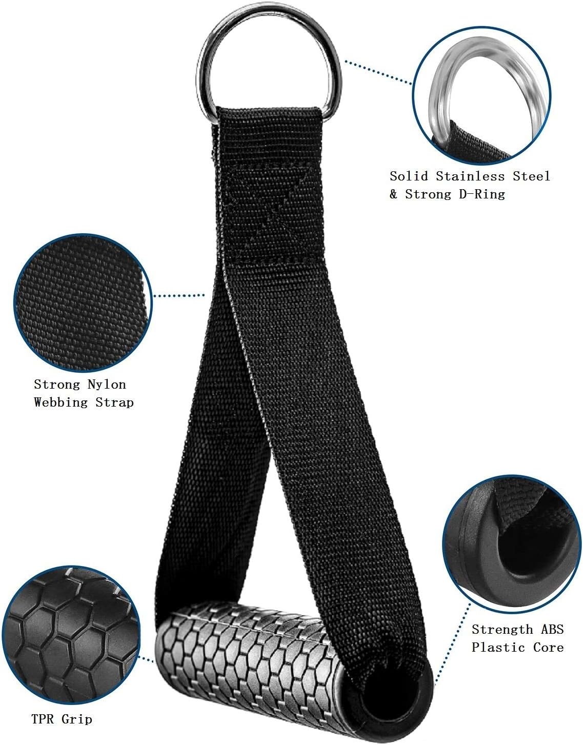 Exercise Cable Handles,Cable Machine Attachment Handles Compatible with Machines,Super Strong Nylon Webbing V1259-DP01-A-1039