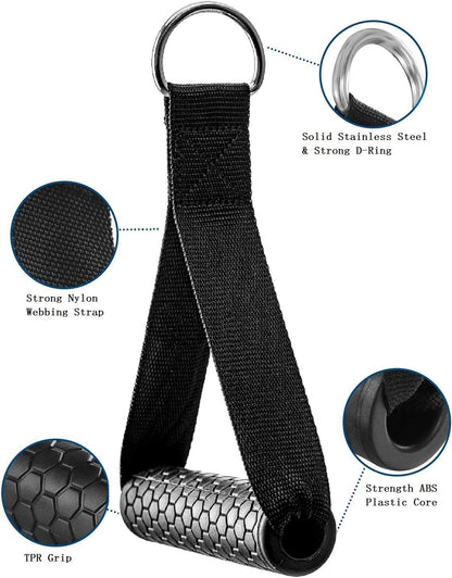 Exercise Cable Handles,Cable Machine Attachment Handles Compatible with Machines,Super Strong Nylon Webbing V1259-DP01-A-1039