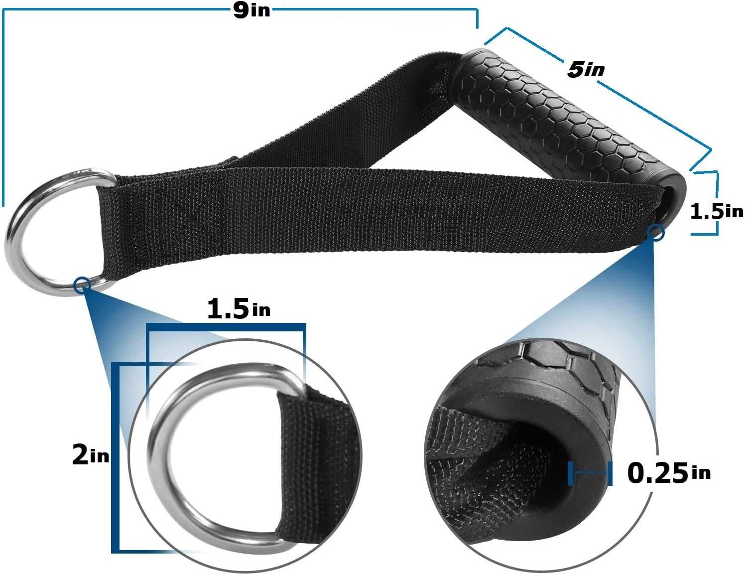 Exercise Cable Handles,Cable Machine Attachment Handles Compatible with Machines,Super Strong Nylon Webbing V1259-DP01-A-1039