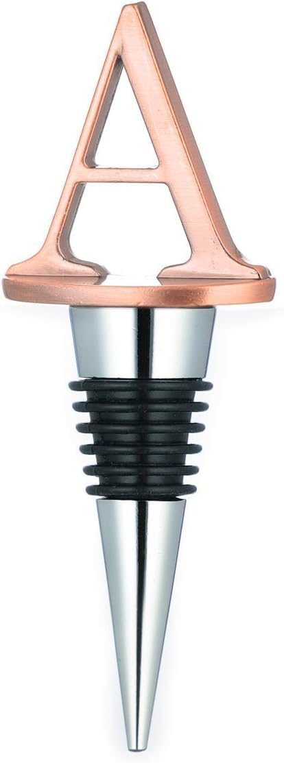 Wine Stoppers,Reusable Bottle Stoppers,Stainless Steel Letter Stopper, Food Grade Silicone Material V1259-DP01-A-1047
