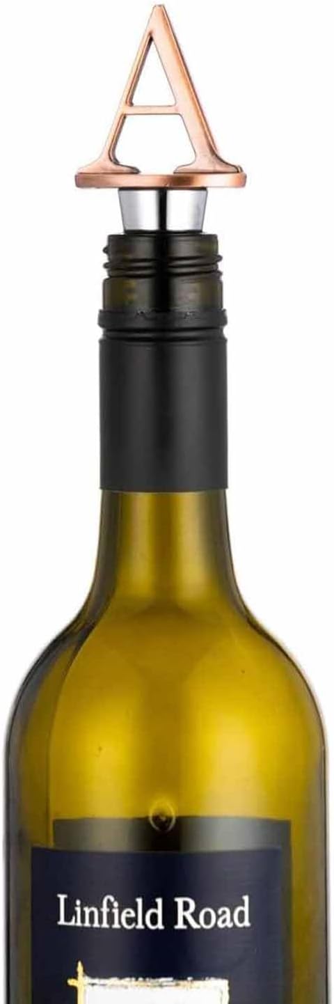 Wine Stoppers,Reusable Bottle Stoppers,Stainless Steel Letter Stopper, Food Grade Silicone Material V1259-DP01-A-1047