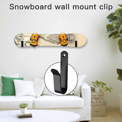 Snowboard Wall Mount & Skateboard Display Rack - Horizontal Hanger Clips for Snowboards, Longboards, V1259-DP01-A-1053