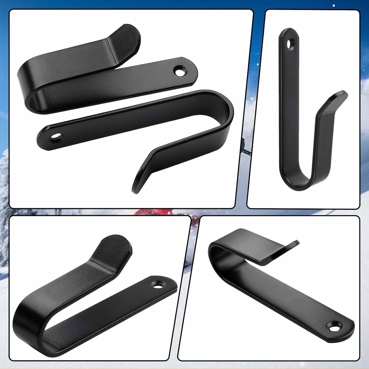 Snowboard Wall Mount & Skateboard Display Rack - Horizontal Hanger Clips for Snowboards, Longboards, V1259-DP01-A-1053