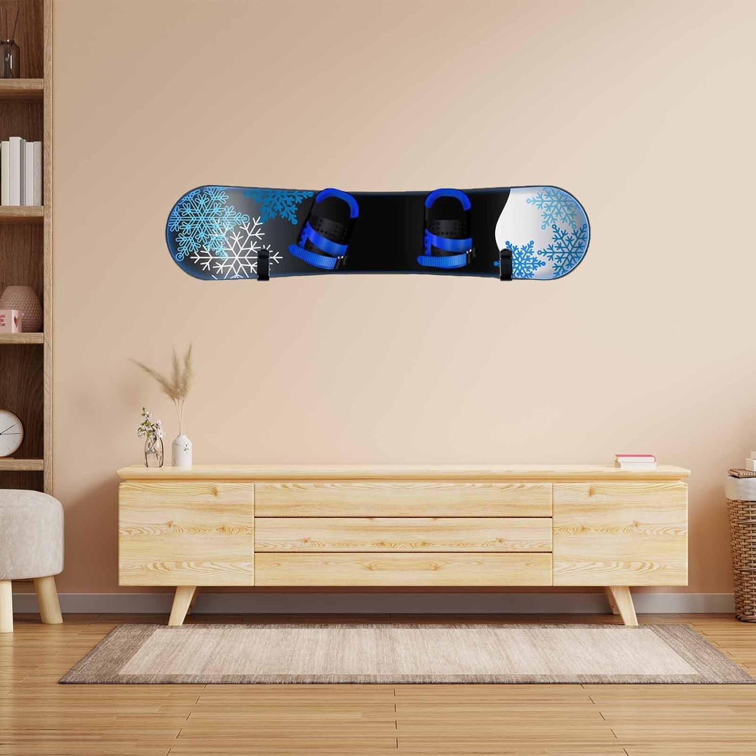 Snowboard Wall Mount & Skateboard Display Rack - Horizontal Hanger Clips for Snowboards, Longboards, V1259-DP01-A-1053