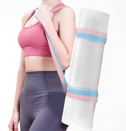2 Packs Yoga Mat Strap for Carrying, Carrier, Adjustable Sling Exercise Black + Turquoise V1259-DP01-A-1058