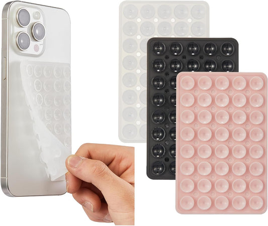3 Pack Silicone Sticky Grip Holder for Cellphone, Suction Cup Phone Mount Hands-Free Double Sided Strong V1259-DP01-A-1065