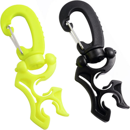 2 Packs Scuba Hose Clip Diving Holder Clip, Double BCD Dive with Snap Hook Buckle for Snorkeling Accessories V1259-DP01-A-1066