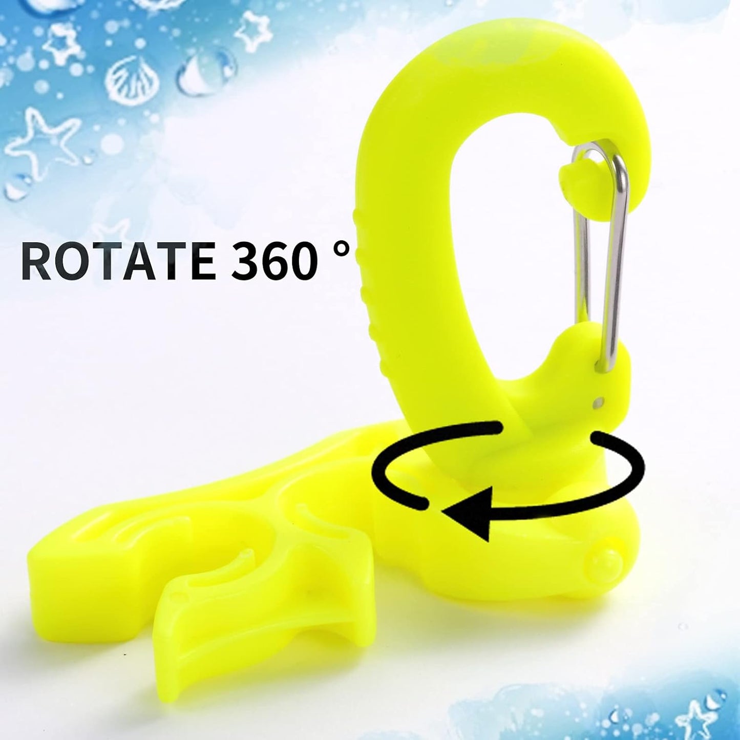 2 Packs Scuba Hose Clip Diving Holder Clip, Double BCD Dive with Snap Hook Buckle for Snorkeling Accessories V1259-DP01-A-1066