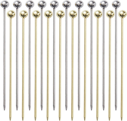 20 PCS Stainless Steel Cocktail Toothpicks, Picks for Drinks, Reusable Skewers Metal Tooth Appetizers (4.3 V1259-DP01-A-1067