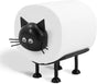 Cat Toilet Roll Holder: Tissue Paper Storage Stand - 3D Printed Black Loo Holder Bathroom Set for Shelf V1259-DP01-A-1073