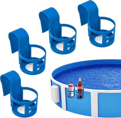 Poolside Cup Holder for Above Ground Pools, Pool Drink Holders Party ONLY FITS 2 Inch or Less Round Top Bar V1259-DP01-A-1074