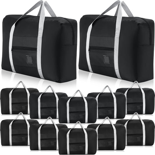12 Pcs Foldable Travel Bags Bulk Duffel Waterproof Lightweight Carry on for Sports Gym Weekender Outing V1259-DP01-A-1086