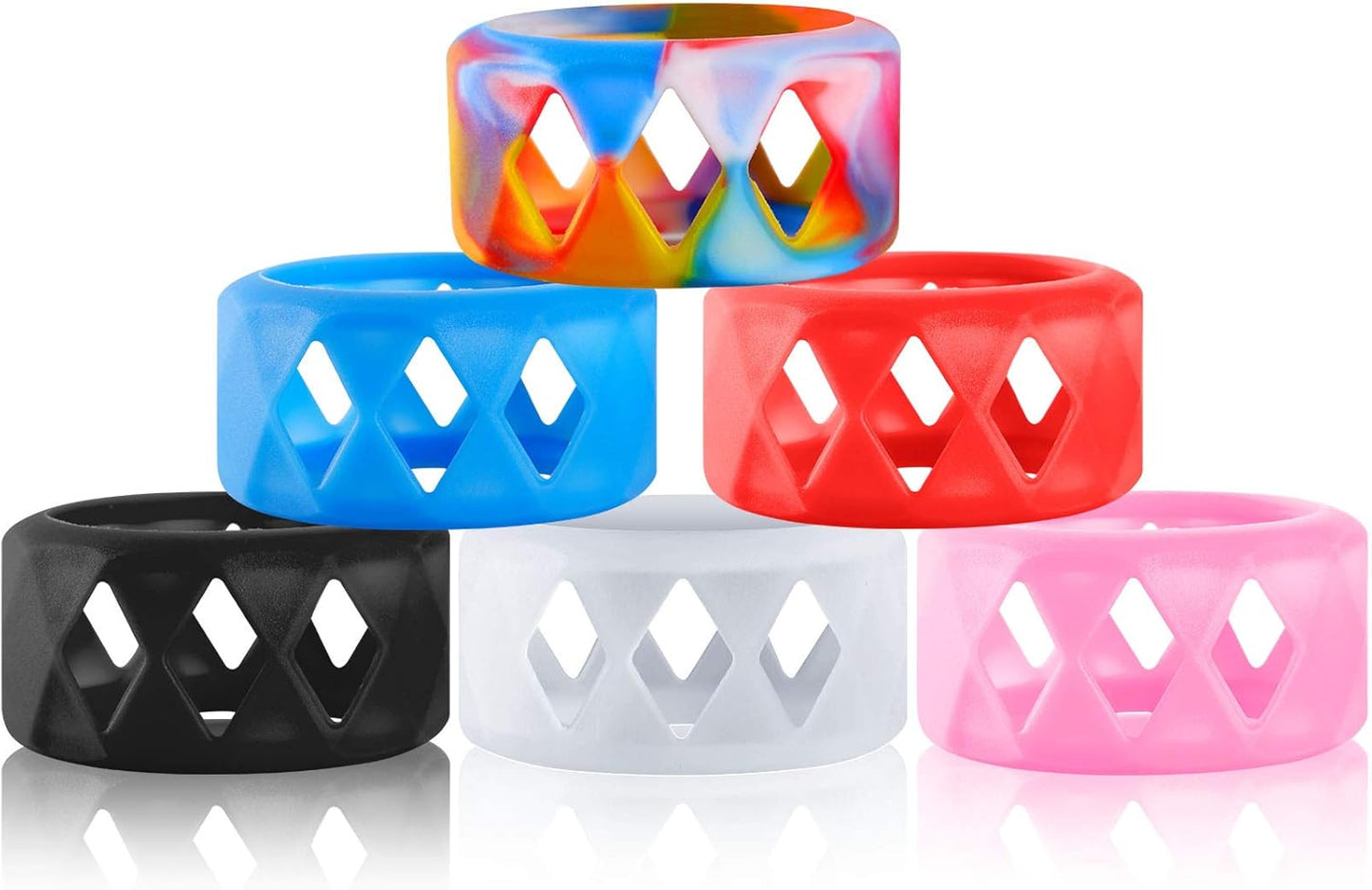 6 Pieces Silicone Anti Slip Ring Non Skid Band Soft Protection Sleeve 25 x 17 mm V1259-DP01-A-1100
