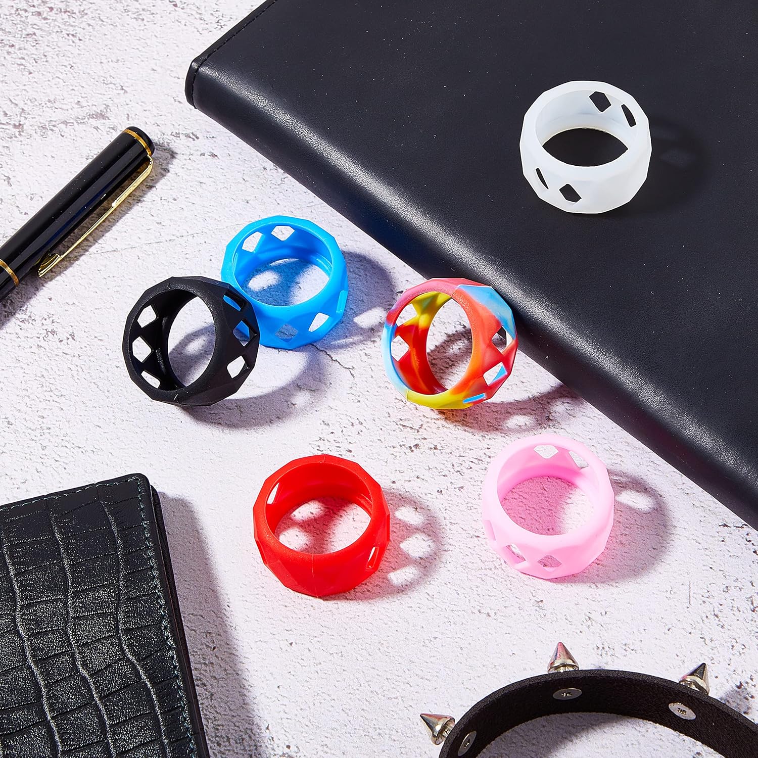 6 Pieces Silicone Anti Slip Ring Non Skid Band Soft Protection Sleeve 25 x 17 mm V1259-DP01-A-1100
