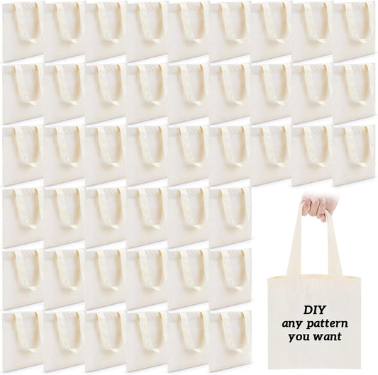 24 Pcs Mini Tote Bag Sublimation Blank Canvas Bags Reusable for Grocery Shopping, DIY, Easter Party Favor V1259-DP01-A-1104