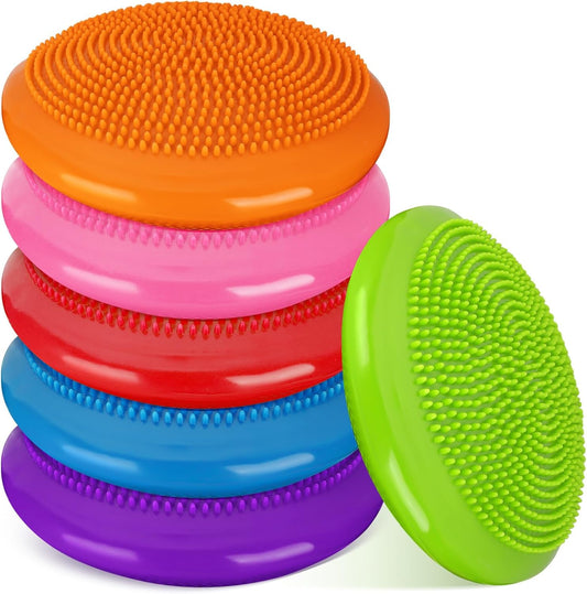 6 Pcs Wiggle Seat Inflated Wobble Cushion for Sensory Kid 13 Inch Balance Disc Kids Flexible Seating Exercise V1259-DP01-A-1110