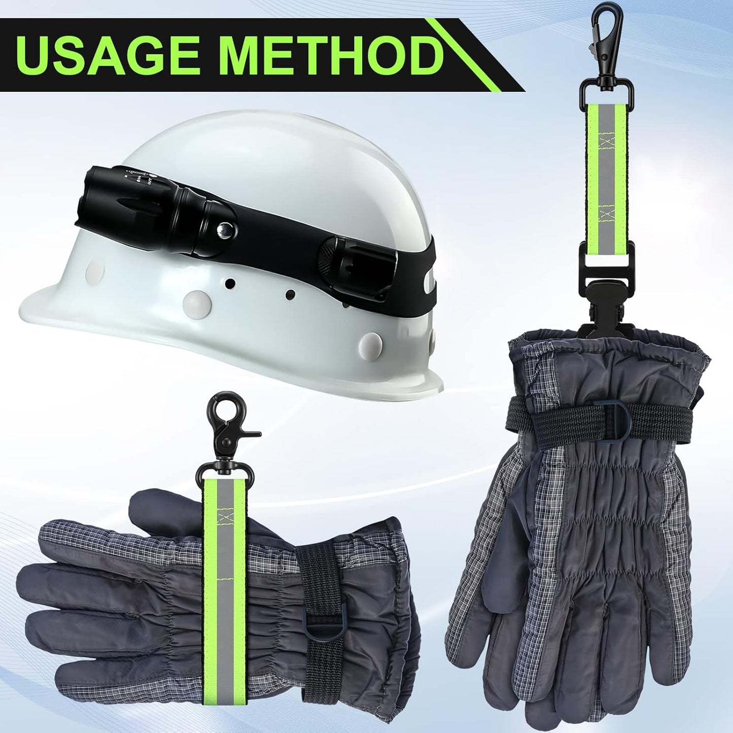 4 Pcs Firefighter Tools Include 2 Helmet Band Glove Strap Holder Fire Safety with Reflective Trim Accessories V1259-DP01-A-1117