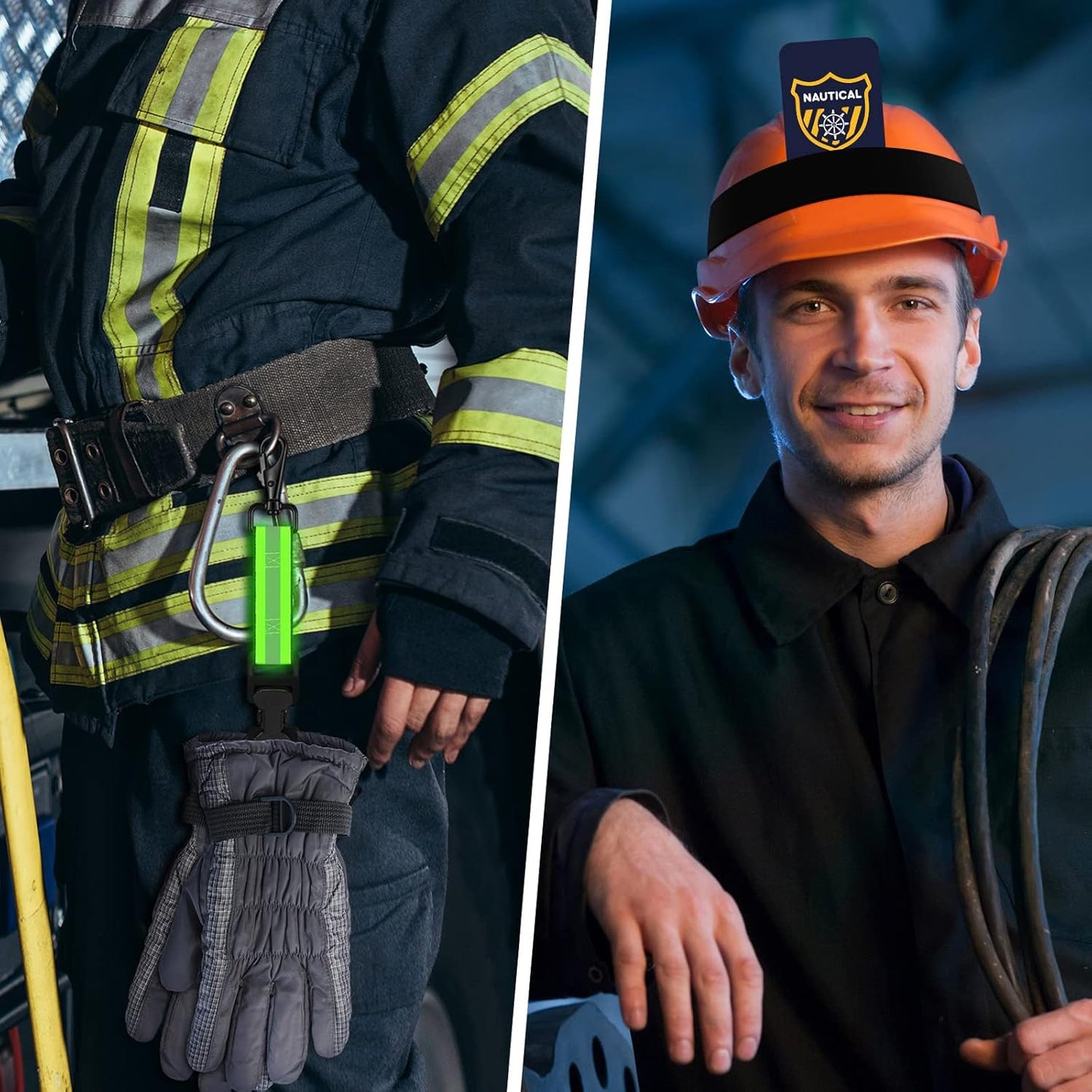 4 Pcs Firefighter Tools Include 2 Helmet Band Glove Strap Holder Fire Safety with Reflective Trim Accessories V1259-DP01-A-1117