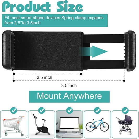 2 Pcs Stroller Phone Holder Portable Cell Stand Universal Accessories for Parent Baby Toddler Cellphone Clamp V1259-DP01-A-1124