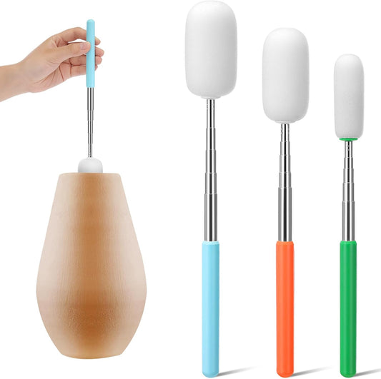 3 Pcs Telescoping Sponge Stick for Pottery 27 Inches Long Detachable Sponges Removing Excess Water, Shaping V1259-DP01-A-1125