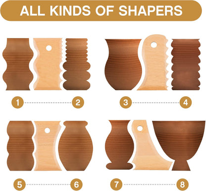 7 pcs Big Size Pottery Foot Shaper Tools Trimming Ceramics Profile Rib Bundle for Carving Clay Molds V1259-DP01-A-1126