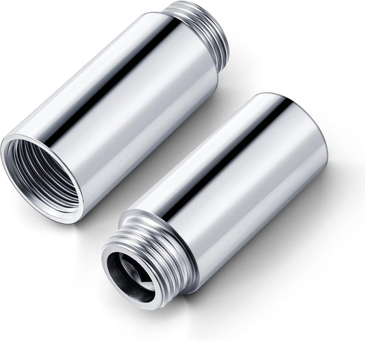 2 Pcs Shower Head Extension Arm Stainless Steel Pipe 1/2pt Male to Female Thread Cast Fitting Coupler V1259-DP01-A-1130