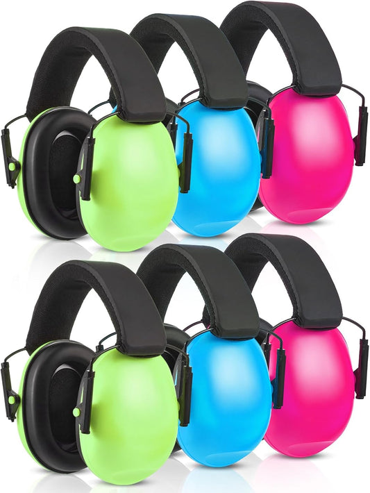 6 Pcs Noise Cancelling Headphones Kids Adult Ear Muffs Bulk, Protection 27db Reduction Hearing Earmuff(Novel V1259-DP01-A-1132