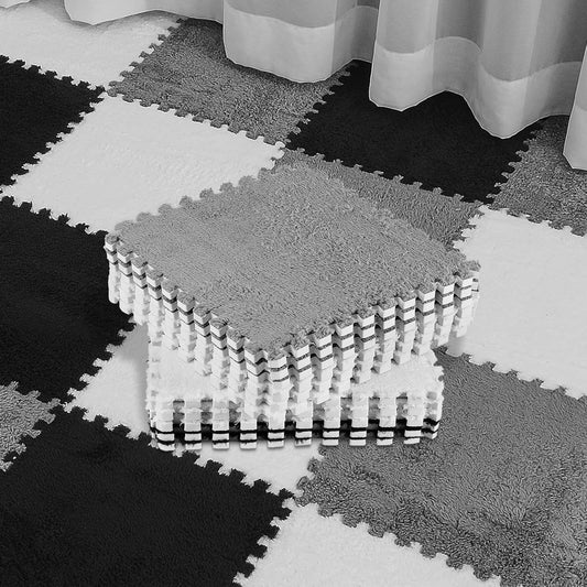 36 Pack Plush Foam Floor Mat Square Interlocking Carpet Tiles with Border Fluffy Play Soft Climbing Rugs for V1259-DP01-A-1142